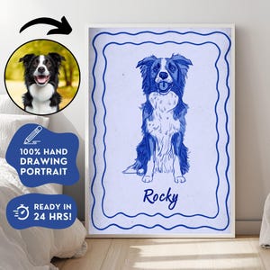 Personalized Badly Drawn Pet Portrait, Custom Funky Pet Portrait, Ugly Dog Art, Poorly Drawn Portrait, Retro Pet Print, Pet Memorial Gift