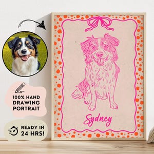 Custom Bad Pet Portrait, Personalized Badly Drawn Pet Portrait, Funny Dog Lover Gift, Drawing Ugly Print, Retro Pet Print, Dog Illustration