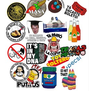 Funny Mexican Sticker Pack, 100-Piece Vinyl Decal Set, Chicano Culture Designs. Bild 3