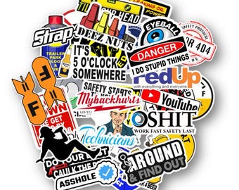 Funny Jobsite Sticker Pack: Hard Hat & Toolbox Decals
