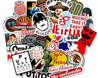 Funny Mexican Stickers, 30-Pack Weatherproof Vinyl Decals, Chicano Humor, 2.5–3.5 Inches