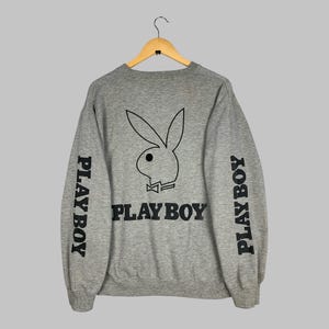 Vintage Playboy Bunny Logo Sweatshirt Large Streetwear Playboy Jumper Playboy Big Logo Embroidered Pullover Playboy Bunny Sweater Size L