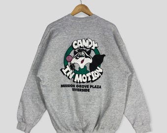 Vintage 90-tals Candy In Motion-tröja: XL grå rundhalsad tröja