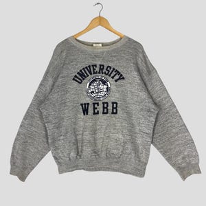 Vintage 1980s University of Webb Sweatshirt Large Webb University Crewneck Pullover Jumper Gray American Collage University Size L