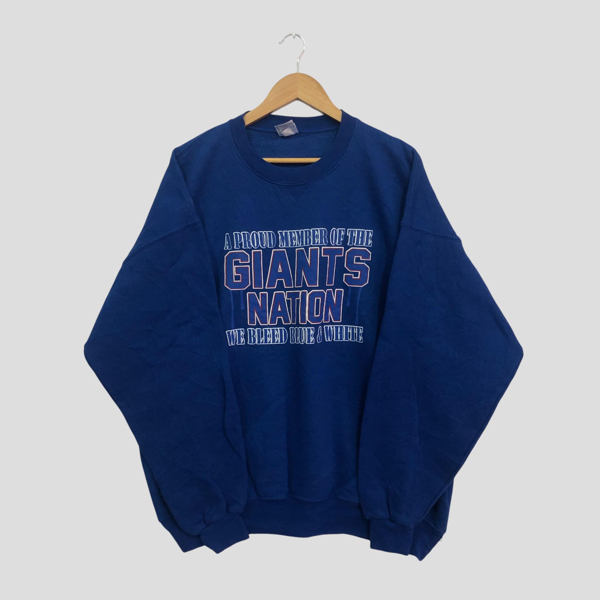 Vintage 90s NY Giants Sweatshirt, Blue NFL Pullover (size 2XL) - Etsy