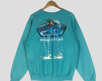 Vintage 90s Ron Jon Surf Shop Sweater: Ocean City Graphic Pullover (Size M)