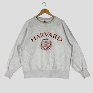 Vintage 90s Harvard University Cambridge Sweatshirt Medium Harvard University Crewneck Pullover Jumper White American Collage University M