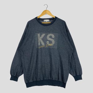 Bluza sportowa Kansai Sports Japan z lat 90. XXL Kansai Yamamoto KS z dużym logo i okrągłym dekoltem Kansai Japanese Sub Culture Sweater Rozmiar XL