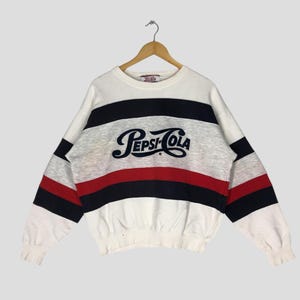 Vintage Pepsi Cola Carbonated Drink Colorblock Stripe Sweatshirt Medium Pepsi Cola Sweater Pepsi Cola Jumper Coke Pullover Sweater Size M