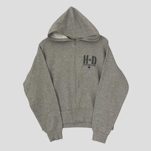 Vintage Y2K Harley Davidson Motorcycles Hoodie Zipper Sweater Large Harley Davidson Chopper Hoodie Jumper Harley Davidson Gray Hoodie Size L