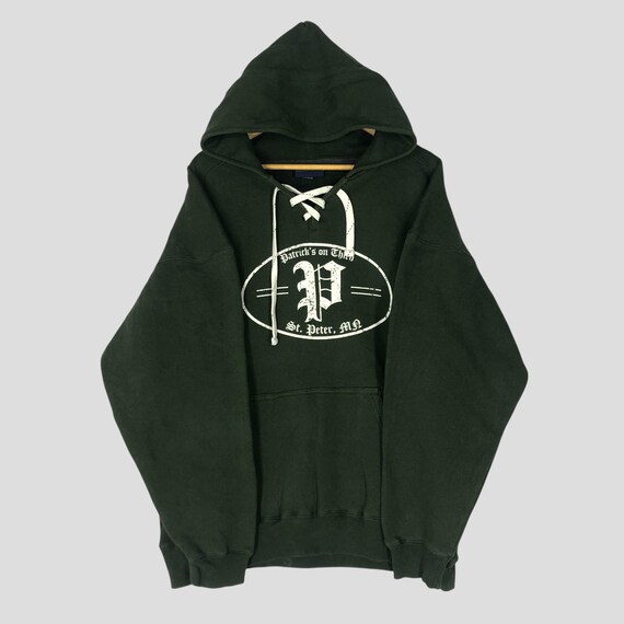 Vintage Y2K Green Hoodie: Patrick's on Third, XL Pullover - Etsy Vintage Y2K Green Hoodie: Patrick's on Third, XL Pullover - Etsy