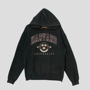 Vintage University Of Harvard Hoodie Sweatshirt Medium University Of Harvard Spell Out Jumper Harvard Gray Hoodie Sweater Size M