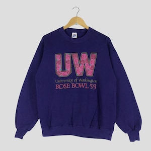 Vintage University of Washington Purple Sweatshirt Large Washington University Rose Bowl 1993 UW Spell Out Crewneck Sweater Pullover Size L