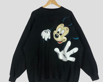 Vintage 90s Mickey Mouse Big Print Oversized Sweatshirt Minnie Mouse Crewneck Disney Goofy Pluto Sweater Pullover Cartoon Mickey Size 4XL