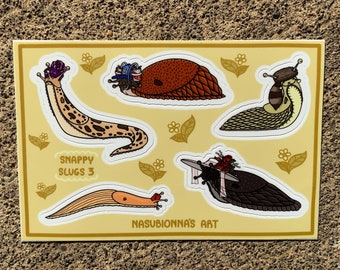 Slugs with Hats - cute kiss-cut vinyl sticker sheet - Volume 3