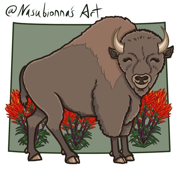 Wyoming Official State Animal Sticker Bison and Wyoming - Etsy Wyoming Official State Animal Sticker Bison and Wyoming - Etsy