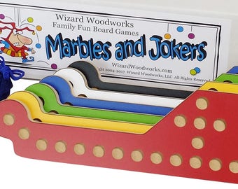 Marbles and Jokers 6-Player Game with Handmade Interlocking paddles.