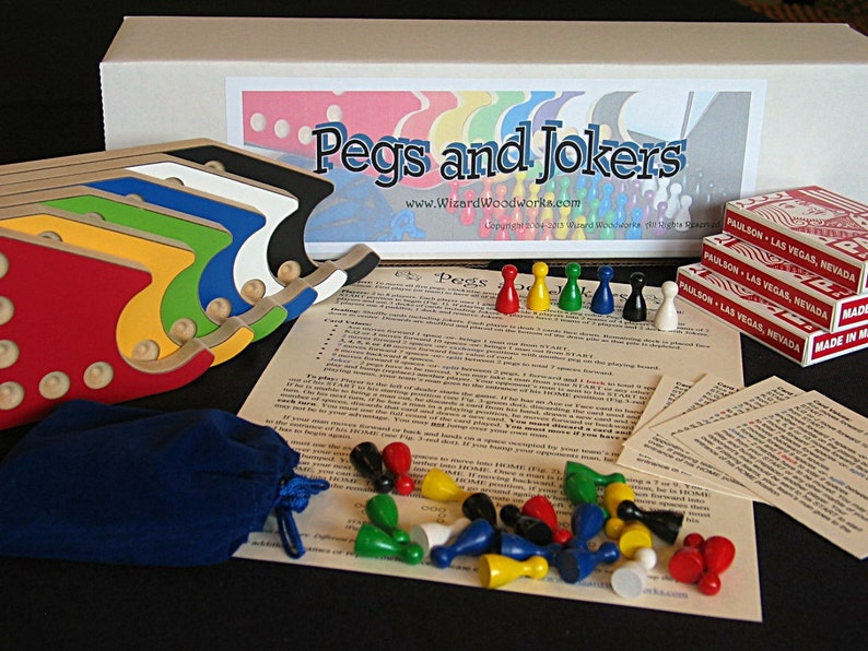 PEGS and Jokers 6player Game With Handmade Interlocking Etsy
