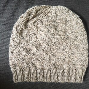 Fawn Brown Cabled Beanie Medium Adult Hat