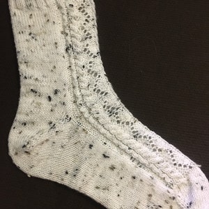 Hand Knit Creamy Lace Tweedy Socks
