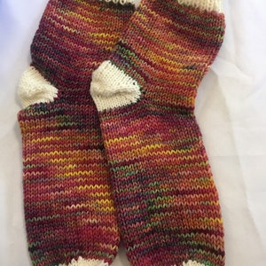 Hand knit Kids House socks