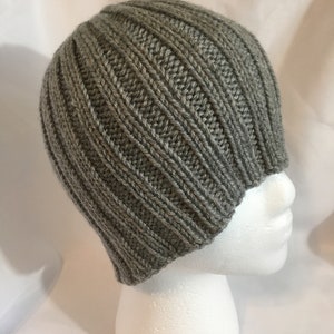 Gray Grey Beanie Small Ribbed Hat