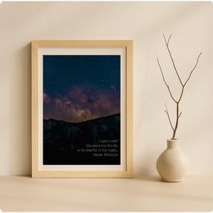 Sternenklare Nacht Zitat Druck | „Ich habe die Sterne geliebt“ | Digitaler Download Wandkunst | Poster Nachthimmel | Inspirational Printable