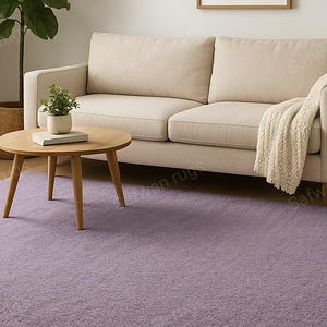 Handmade Lavender Wool Rug: Tufted Modern Minimalist Carpet image 1
