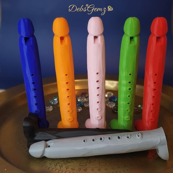 Flauta dulce impresa en 3D: regalo musical divertido, ideal como recuerdo de fiesta o como regalo de broma.