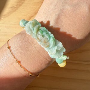 Braccialetto di giada fatto a mano - Garden Morning