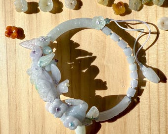 Handgefertigtes Jade Armband - Twilight Blütenblätter