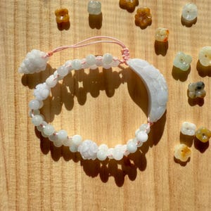 Handmade Jade Bracelet - Blossoms and Grapevines
