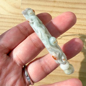Handmade Jade Bracelet - Plum Blossom & Lily of the Valley