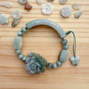 Bracciale in giada fatto a mano - Timeless Bloom