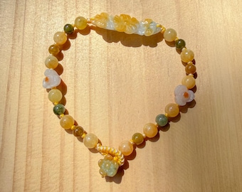 Handgefertigtes Jade Armband - Honey Blossom