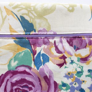 Project Bag for Cross Stitch with Vintage Floral Print, Cross Stitch Bags, Upcycled Project Bag