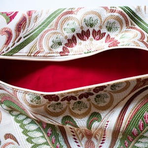 Project Bag for Cross Stitch with Vintage Floral Print, Cross Stitch Bags, Upcycled Project Bag