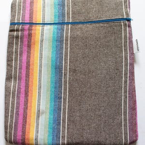 Project Bag for Cross Stitch with Vintage Stripe Print, Cross Stitch Bags, Upcycled Project Bag