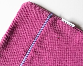 Bolsa para proyectos de punto de cruz con tela de chenilla rosa, bolsas de punto de cruz, bolsa para proyectos reciclada