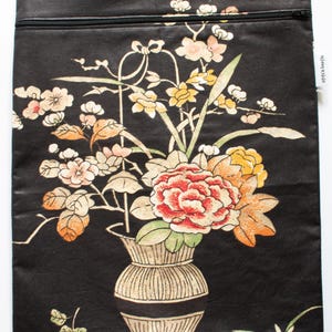 Project Bag for Cross Stitch with Vintage Floral Print, Cross Stitch Bags, Upcycled Project Bag