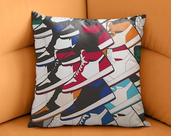 Sneaker Pillow Cover, Cushion Hypebeast Decor, Streetwear Pillow, Shoe Pillow, Urban Style Cushion, Retro Shoe Pillow, Cool Sneaker