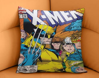 Poszewka na poduszkę Xmen, poszewka na poduszkę komiksową, dekoracja Wolverine, poduszka bohatera, prezent dla zespołu mutantów, poszewka na poduszkę komiksową z superbohaterem, poszewka na poduszkę komiksową z bohaterem