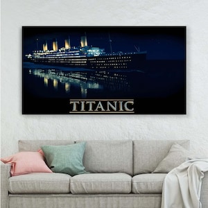 Titanic Wall Art, Nautical Canvas, Historical Ocean Liner, Titanic Poster, Maritime Decor, Titanic Aesthetic Art, Minimalist Titanic Art