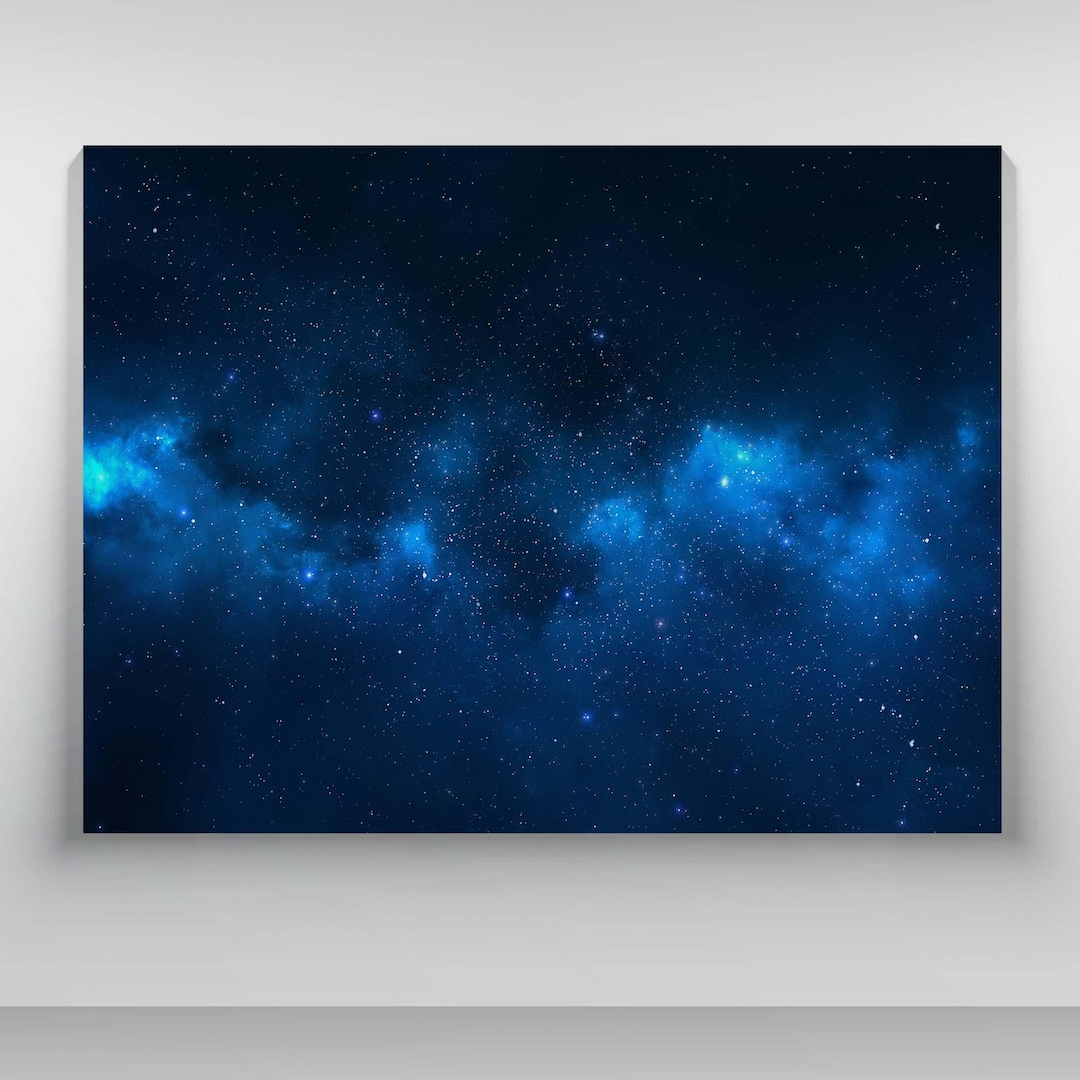 Galaxy Wall Art, Space Canvas Print, Starry Night Sky, Cosmic Nebula ...