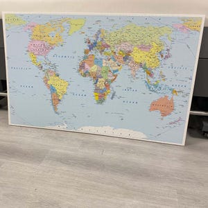 World Map Canvas, Large Wall Map Print, Educational Map Poster,Travel Decor, Geographical Art, Classroom, Office Decor, Adventure Gift image 4