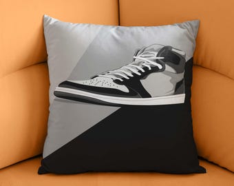 Sneaker Black and White Fashion, Cool Trendy, Urban Shoe, Sneakers Pillow Cover, Shoes Decor