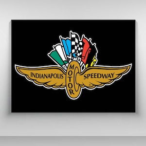 Indianapolis Motor Speedway, Racing Wall Art, Motorsports, Checkered Flag Design, Racing Aesthetic, Man Cave Artwork, Indy 500 Memorabilia