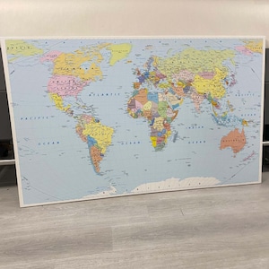 World Map Canvas, Large Wall Map Print, Educational Map Poster,Travel Decor, Geographical Art, Classroom, Office Decor, Adventure Gift image 6