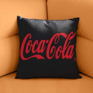 Coca-Cola Pillow Cover, Coca-Cola Art, Pop Culture Decor, Iconic Brand, Classic Logo, Cola Decor, Drink Art, Coca-Cola Fans, Coca-Cola Gift