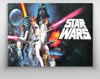 Star Wars Movie Poster: Sci-Fi Canvas Print, Retro Geek Decor